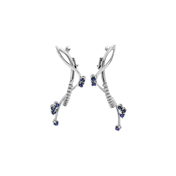 Goldohrringe mit Saphiren und Diamanten