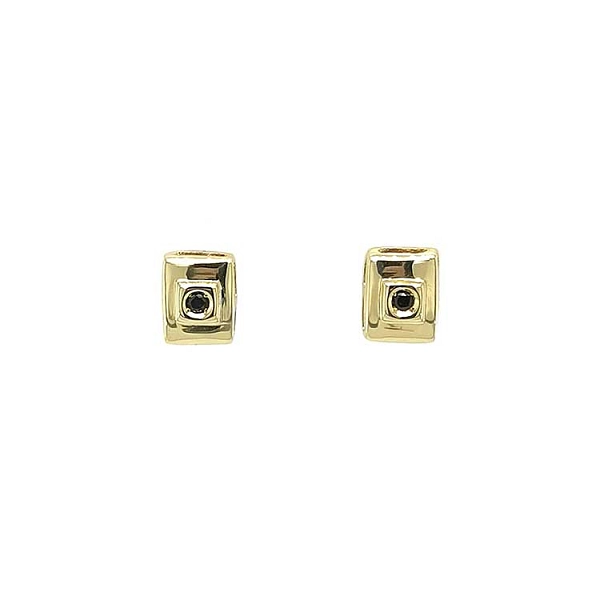 Goldohrringe mit schwarzen Diamanten