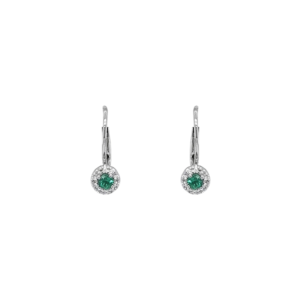Goldohrringe mit Smaragden und Diamanten