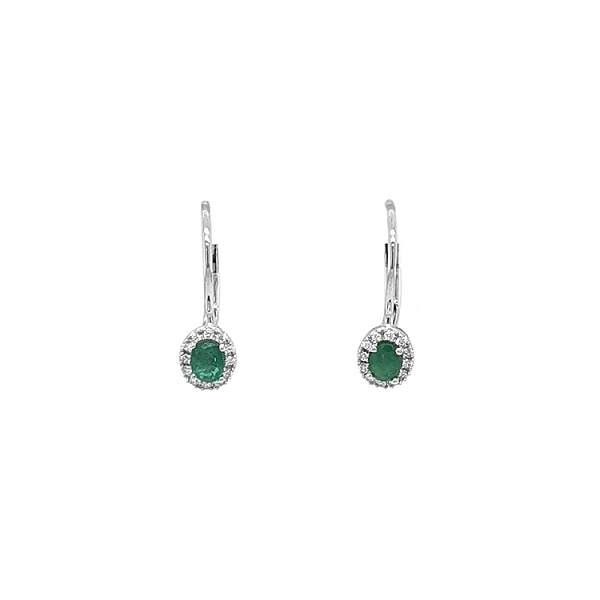 Goldohrringe mit Smaragden und Diamanten