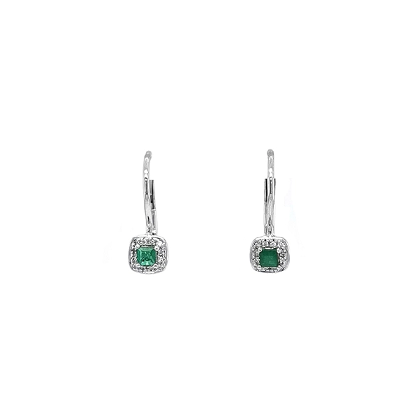 Goldohrringe mit Smaragden und Diamanten