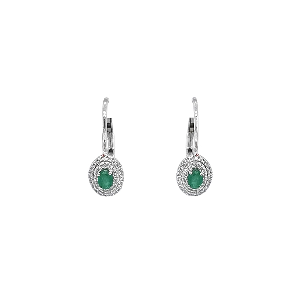 Goldohrringe mit Smaragden und Diamanten