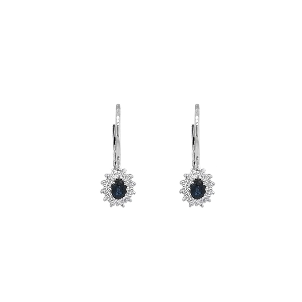 Goldohrringe mit Saphiren und Diamanten