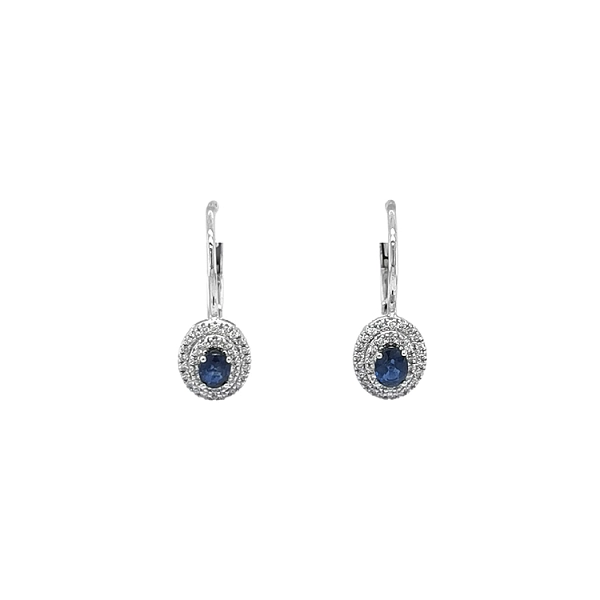 Goldohrringe mit Saphiren und Diamanten