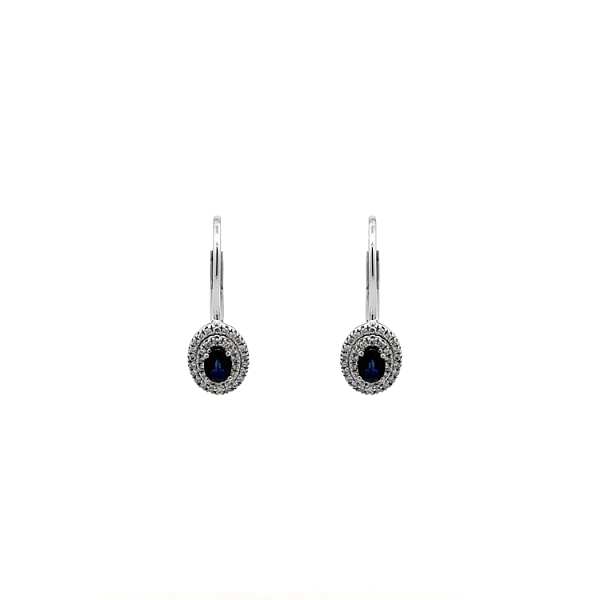 Goldohrringe mit Saphiren und Diamanten
