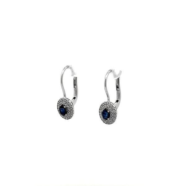 Goldohrringe mit Saphiren und Diamanten