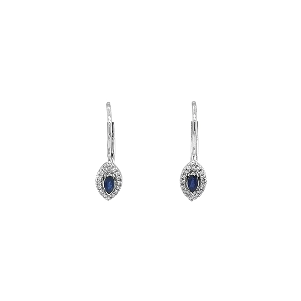 Goldohrringe mit Saphiren und Diamanten