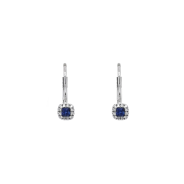 Goldohrringe mit Saphiren und Diamanten