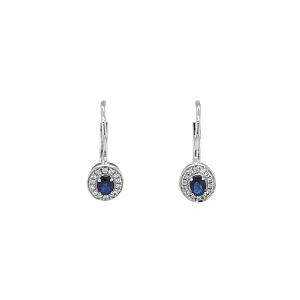 Goldohrringe mit Saphiren und Diamanten