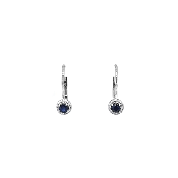 Goldohrringe mit Saphiren und Diamanten