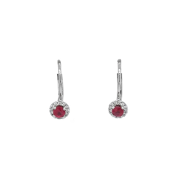 Rubin-Ohrringe mit Diamanten aus Weißgold