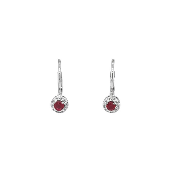 Goldohrringe mit Rubinen und Diamanten