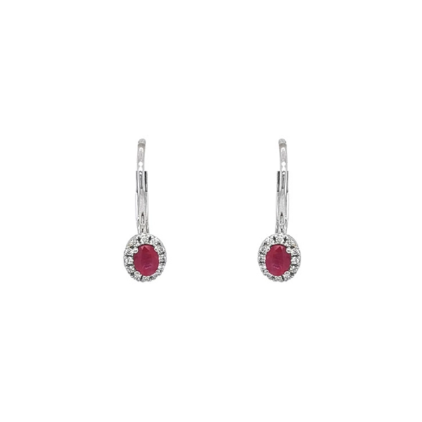 Rubin-Ohrringe mit Diamanten aus Weißgold