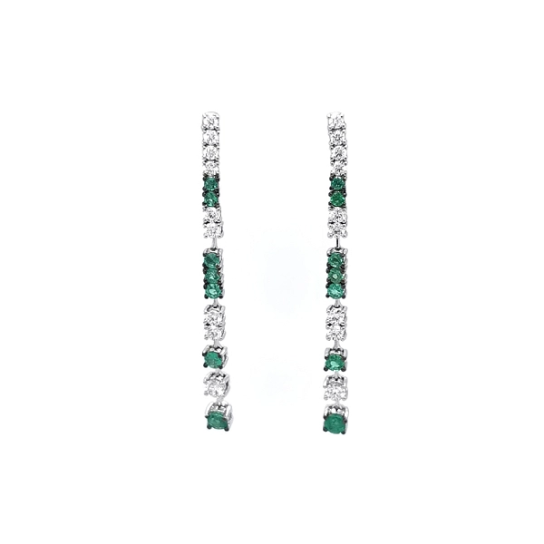 Goldohrringe mit Smaragden und Diamanten