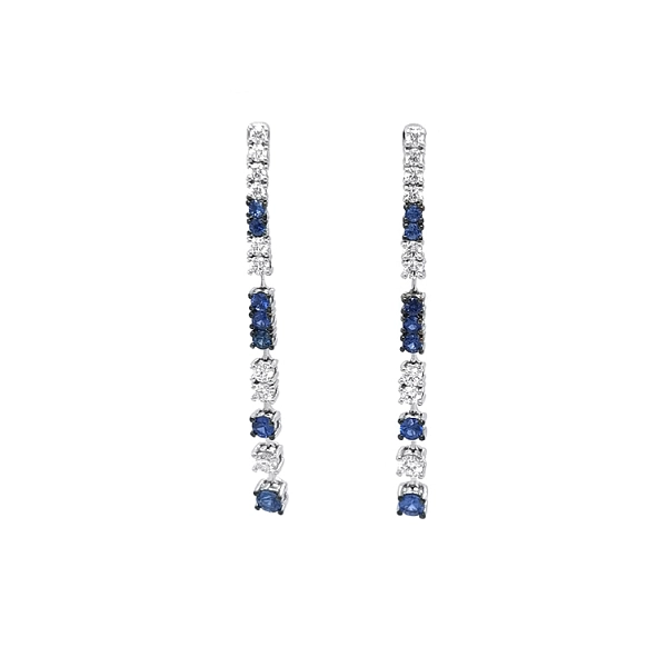 Goldohrringe mit Saphiren und Diamanten