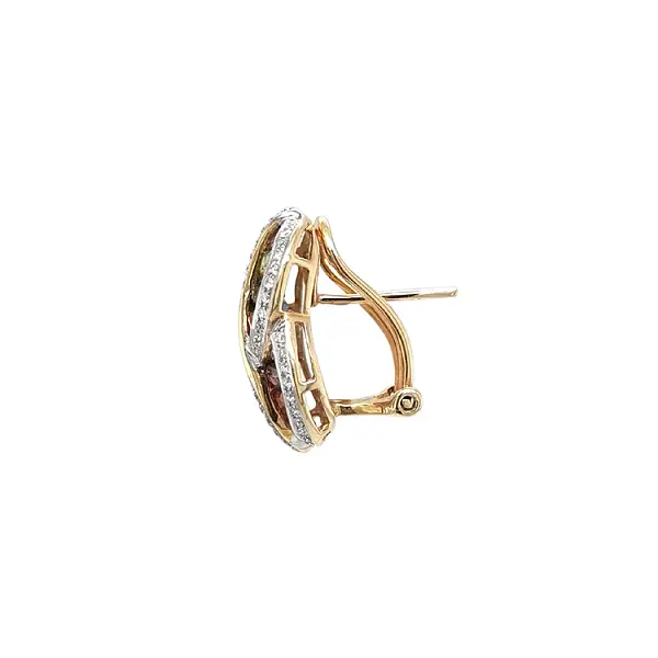 Gold-Ohrringe Halbedelsteine und Diamanten