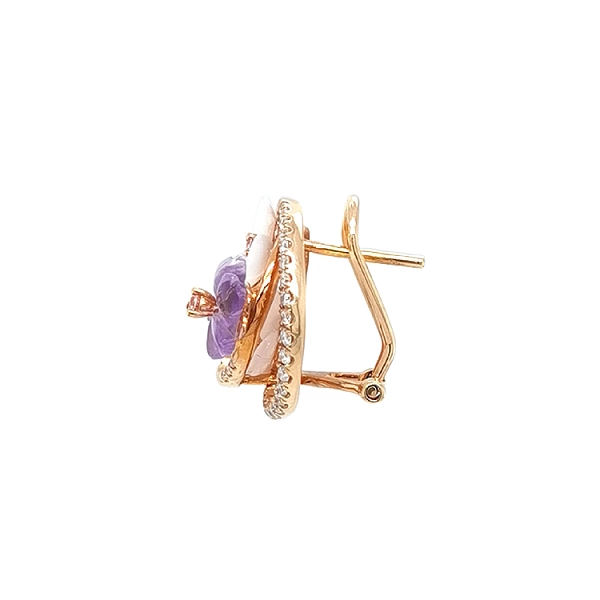 Gold-Ohrringe Halbedelsteine und Diamanten