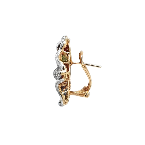 Gold-Ohrringe Halbedelsteine und Diamanten