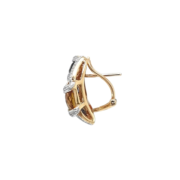 Gold-Ohrringe Halbedelsteine und Diamanten