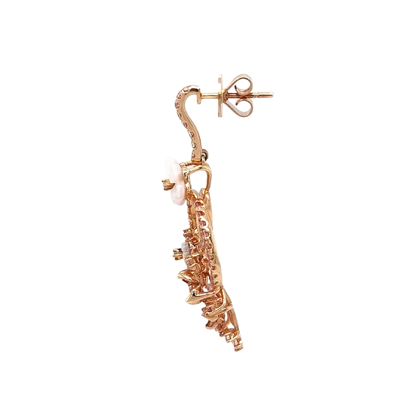 Gold-Ohrringe Halbedelsteine und Diamanten