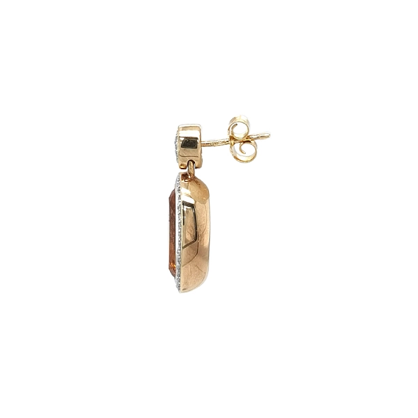 Gold-Ohrringe Citrin und Diamanten