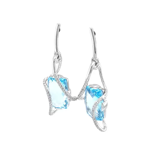 Gold-Ohrringe Topas und Diamanten