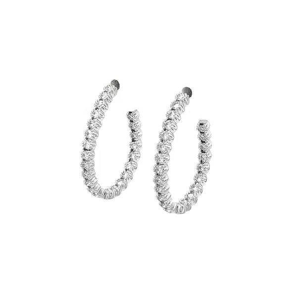 Runde Goldohrringe mit Diamanten