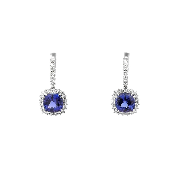 Diamant-Ohrringe mit Tansanit