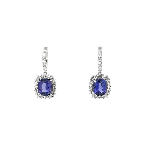 Diamant-Ohrringe mit Tansanit