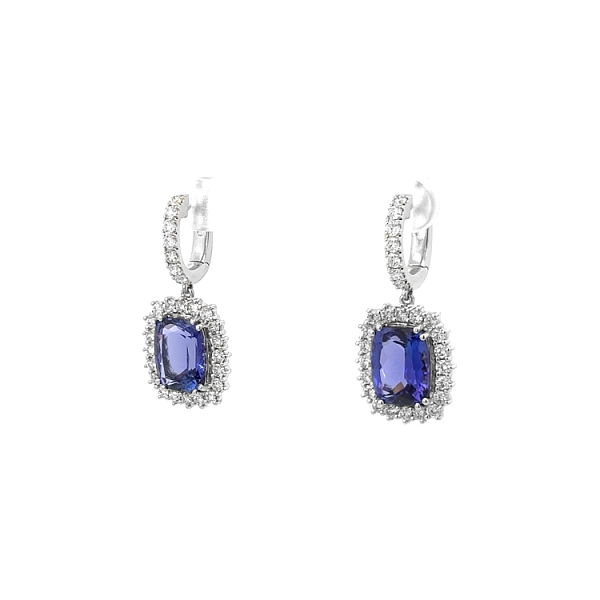 Diamant-Ohrringe mit Tansanit