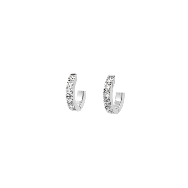 Gold-Ohrringe Halbkreise Diamanten