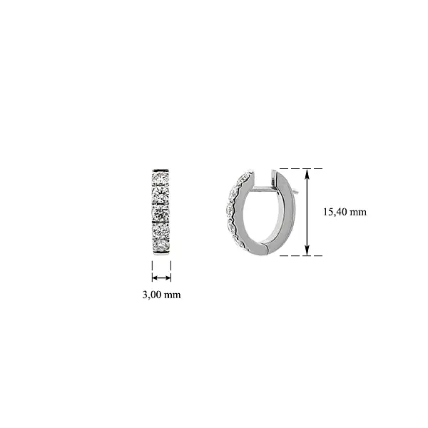 Gold-Ohrringe Halbkreise Diamanten
