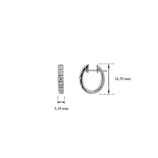 Gold-Ohrringe Halbkreise Diamanten