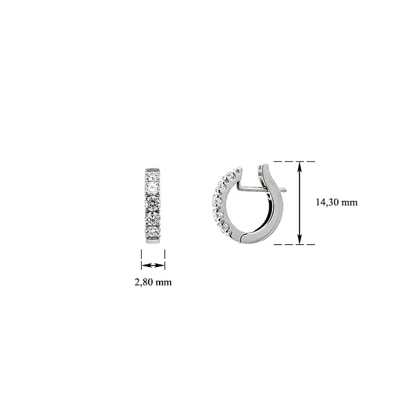 Gold-Ohrringe Halbkreise Diamanten