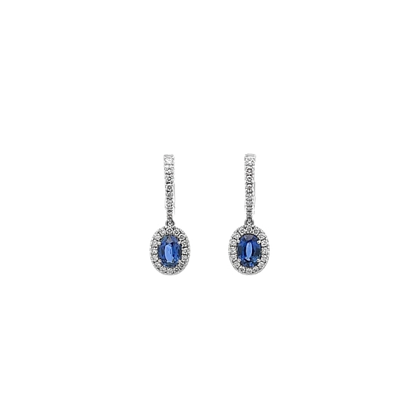 Gold-Ohrringe Saphir und Diamanten