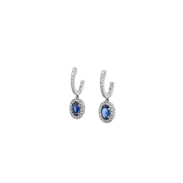 Gold-Ohrringe Saphir und Diamanten