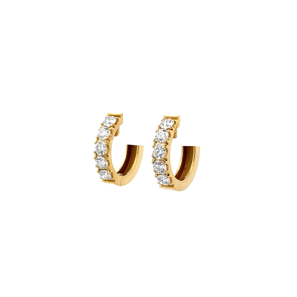 Gold Runde Ohrringe Diamanten