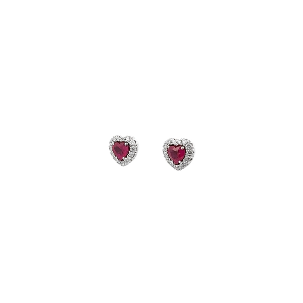 Goldohrringe mit Rubin und Diamanten