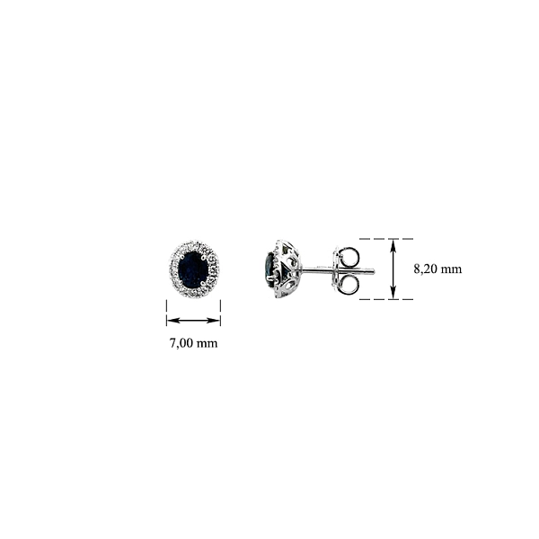 Goldohrringe mit Saphiren und Diamanten