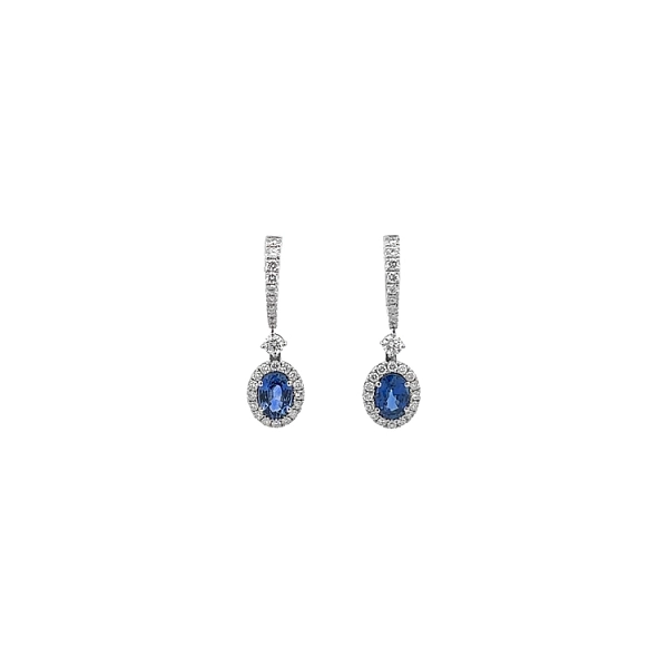 Gold-Ohrringe Saphir und Diamanten
