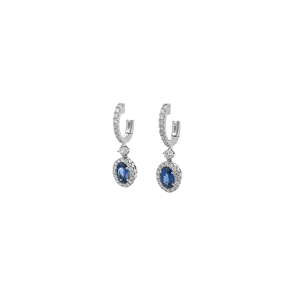 Gold-Ohrringe Saphir und Diamanten