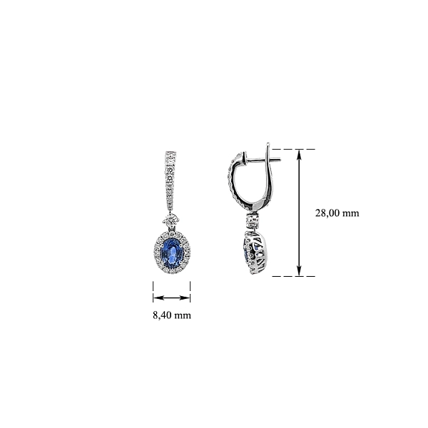 Gold-Ohrringe Saphir und Diamanten