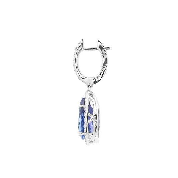 Luxuriöse Ohrringe mit blauen Tansaniten und Diamanten