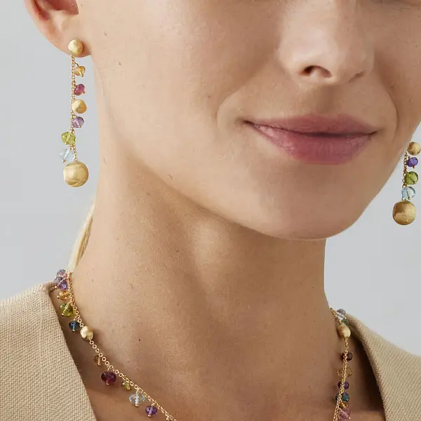 Gold-Ohrringe Marco Bicego Afrika Edelsteine OB1862 MIX02 Y