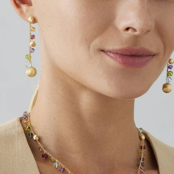 Gold-Ohrringe Marco Bicego Afrika Edelsteine OB1862 MIX02 Y