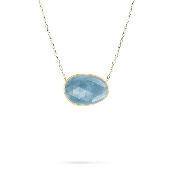 Gold-Halskette mit Aquamarin Marco Bicego Lunaria