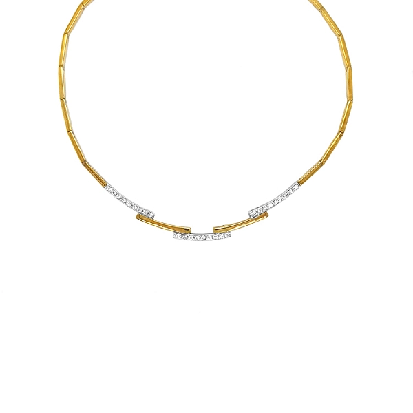 Gold-Halskette mit Diamanten
