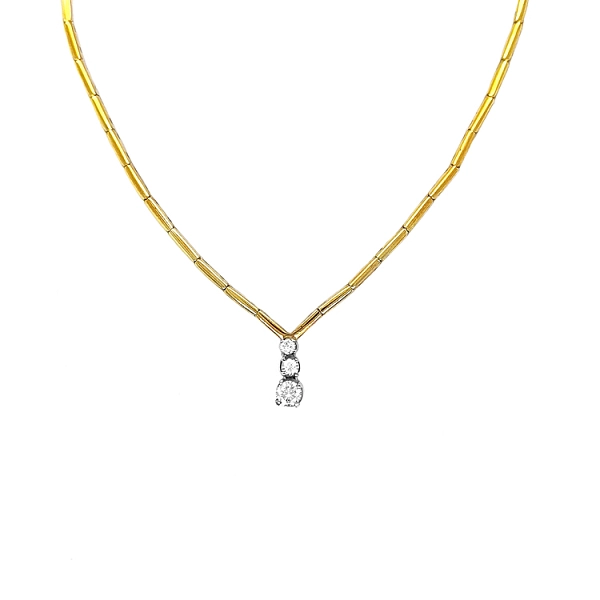 Gold-Halskette mit Diamanten