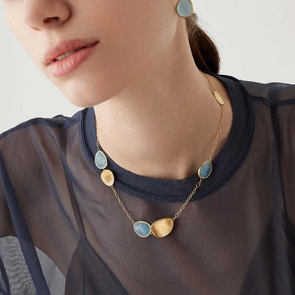Gold Marco Bicego Lunaria Halskette CB1981 AQD Y