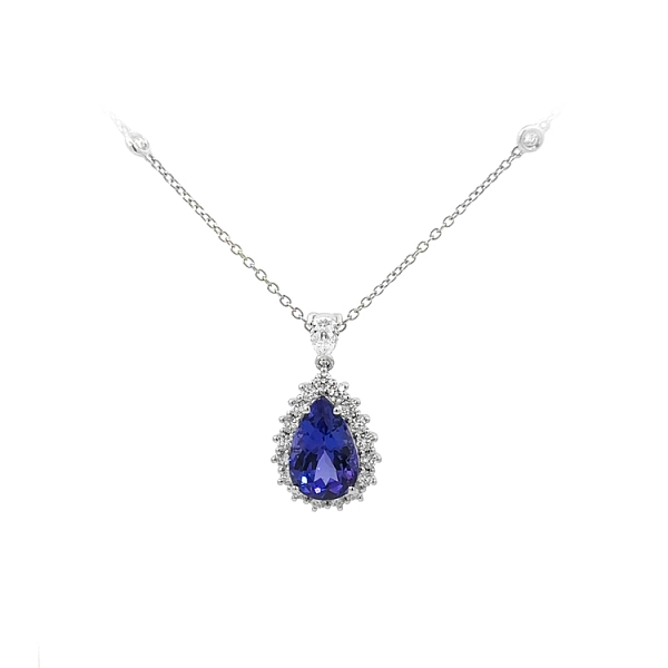 Diamant-Halskette mit Tansanit